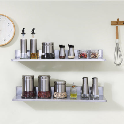 Stainless Steel Wall Shelf With Backsplash, 30 x 8.6 in
