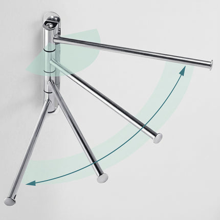 Stainless Steel Wall Towel Rail, 4 Swivelling Arms