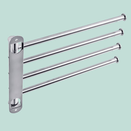 Stainless Steel Wall Towel Rail, 4 Swivelling Arms