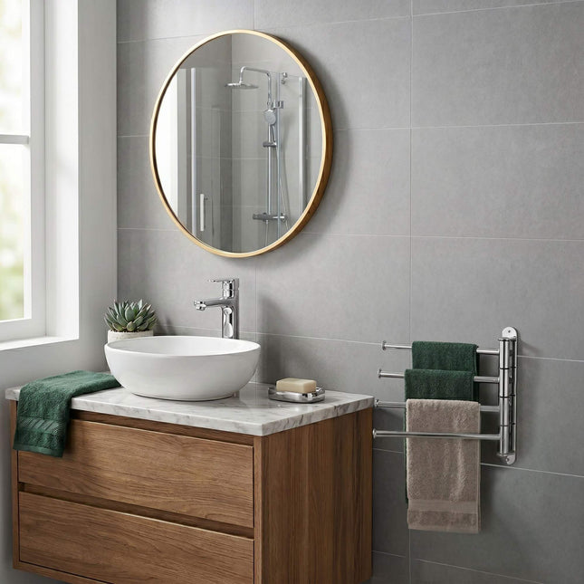 Stainless Steel Wall Towel Rail, 4 Swivelling Arms