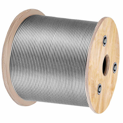 Stainless Steel Wire Rope Cable, T316 7x7 1/8 in, 500 ft