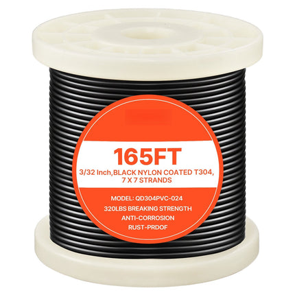 Stainless Steel Wire Rope Kit, 3/32 in x 165 ft