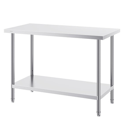 Stainless Steel Work Prep Table, 24 x 48 In, Adjustable Shelf