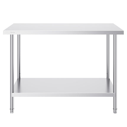 Stainless Steel Work Prep Table, 24 x 48 In, Adjustable Shelf