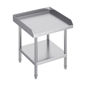 Stainless Steel Work Table 24x24x26 in, 3-Sided Backsplash