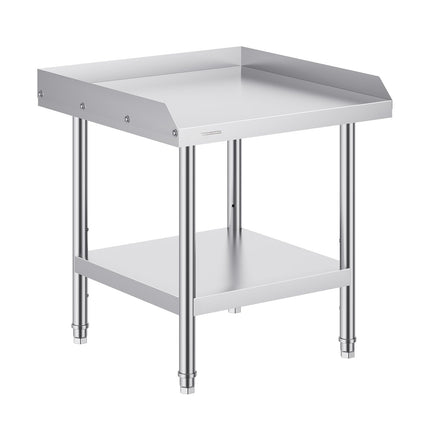 Stainless Steel Work Table 24x24x26 in, 3-Sided Backsplash