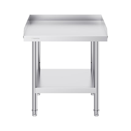 Stainless Steel Work Table 24x24x26 in, 3-Sided Backsplash