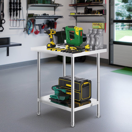 Stainless Steel Work Table, 24x30x36 Inch, Adjustable Shelf