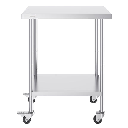 Stainless Steel Work Table 24x30x38, Wheels, Adjustable
