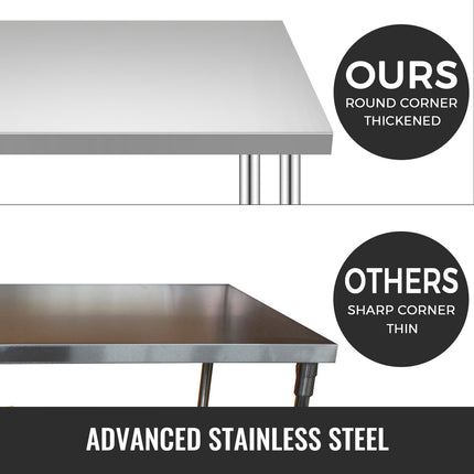 Stainless Steel Work Table 36x30, Wheels, 700 Lb Load