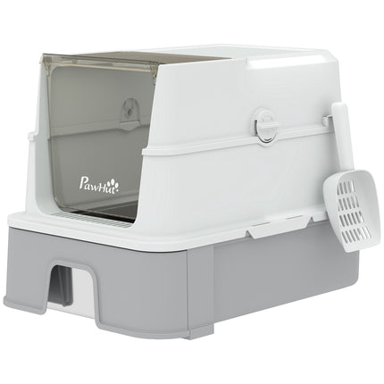 Stainless Steel XL Cat Litter Box with Lid & Scoop