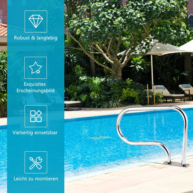 Stainless steel 304 pool handrail swimming pool ladder handrail entry ladder with base plate