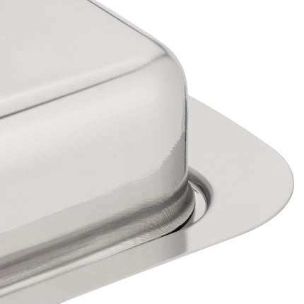 Stainless steel butter dish with lid