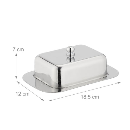 Stainless steel butter dish with lid