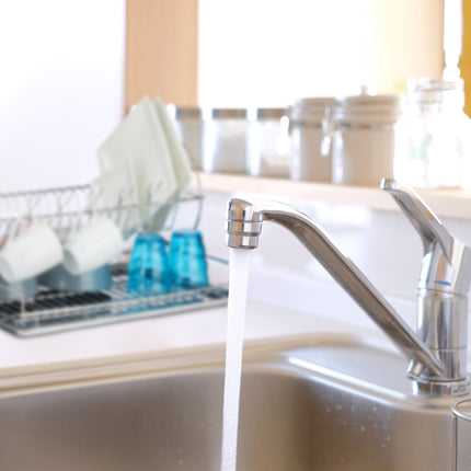 Stainless steel dish rack with glass holder