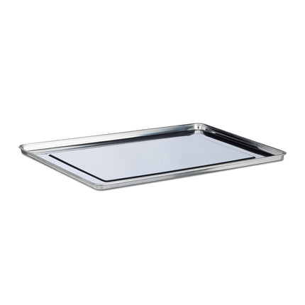 Stainless steel dish rack with glass holder