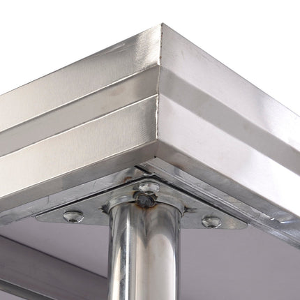 Stainless steel kitchen table work table gastro table stainless steel table 122x61x90cm