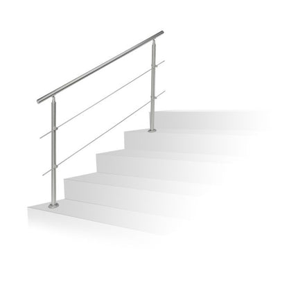 Stainless steel stair railings 1.5m / 2 posts / 3 crossbars