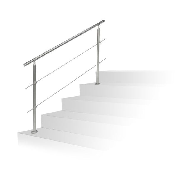 Stainless steel stair railings 1.5m / 2 posts / 3 crossbars