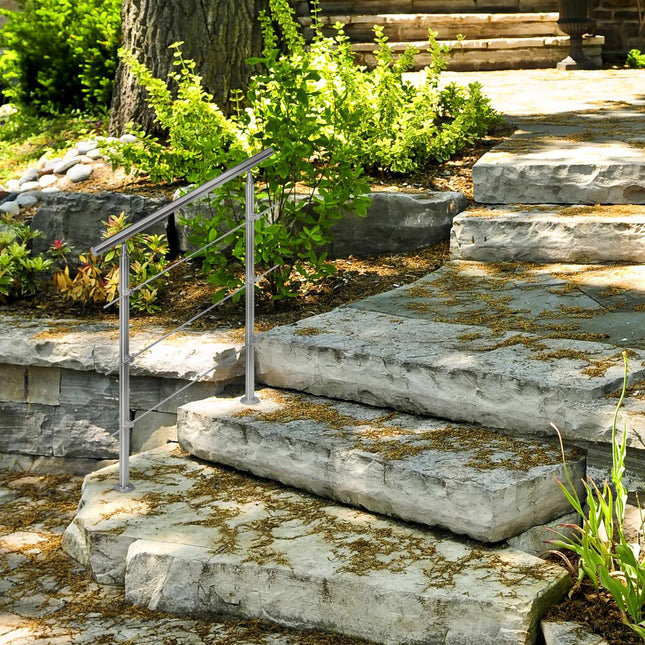 Stainless steel stair railings 1.0m / 2 posts / 3 crossbars