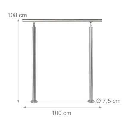 Stainless steel stair railings 1,0m / 2 post / 0 crossbars