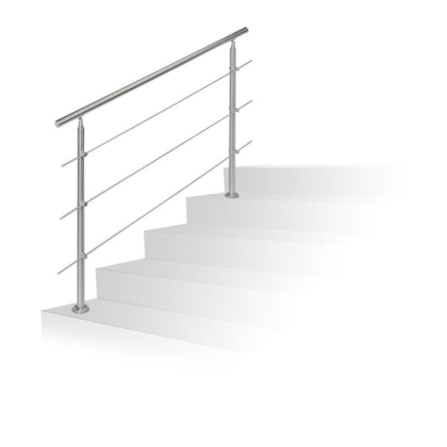 Stainless steel stair railings 1.5m / 2 posts / 3 crossbars