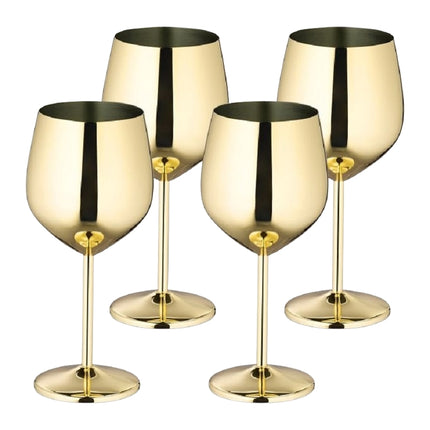 Stainless steel wine glasses, set of 4