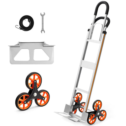 Stair Climbing Cart, 150 kg, Folding Aluminum, 6 Wheels