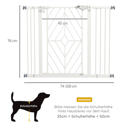 Automatic stair gate for dogs, drill-free barrier, 74-100cm