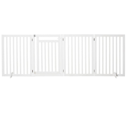 Folding stair gate, Drill-free, White, 81cm, Freestanding