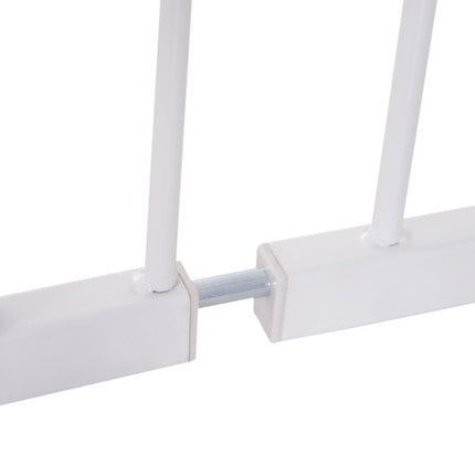 Adjustable metal stair gate - Drill-free, 76-107 cm, White