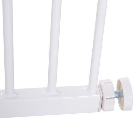 Adjustable metal stair gate - Drill-free, 76-107 cm, White