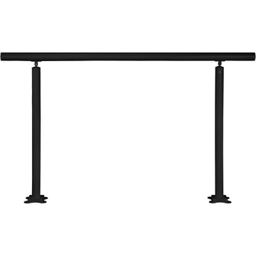 Stair Handrail 60 In, Adjustable Angle, Black Aluminum