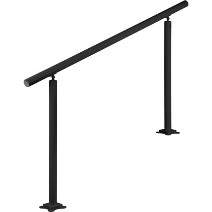 Stair Handrail 60 In, Adjustable Angle, Black Aluminum