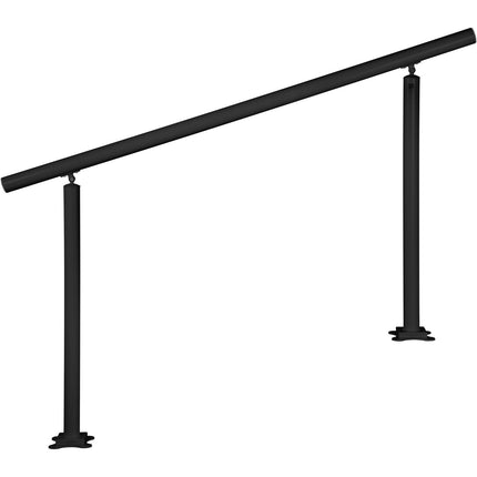 Stair Handrail 60 In, Adjustable Angle, Black Aluminum