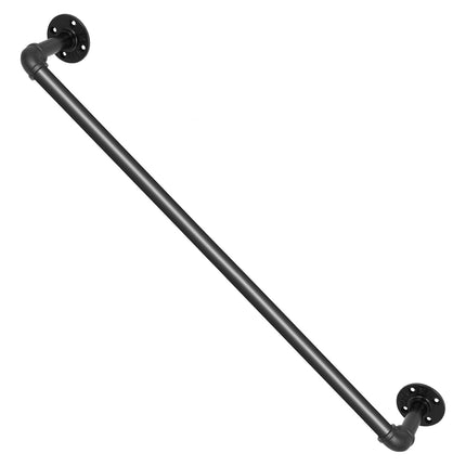 Stair Handrail, 61 cm Carbon Steel Wall-Mount Pipe, Black