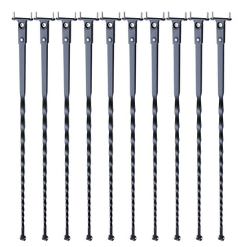 Staircase Metal Balusters, 44-In Galvanized, Matte Black 10-Pack