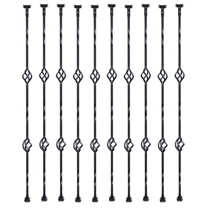 Staircase Metal Balusters 44-Inch, 1/2-Inch, 10-Pack, Double-Basket
