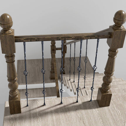 Staircase Metal Balusters 44-Inch, 1/2-Inch, 10-Pack, Double-Basket