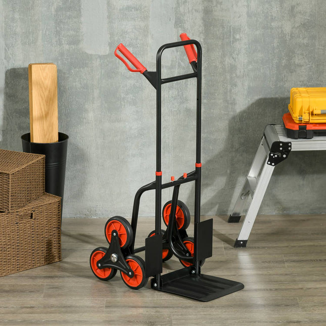 Folding stair climber hand truck, steel, 150 kg Capacity