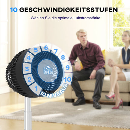 USB rechargeable stand fan with remote control and 10 speeds