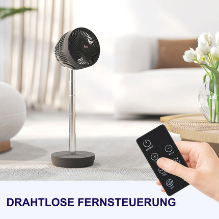 USB rechargeable stand fan with remote control and 10 speeds