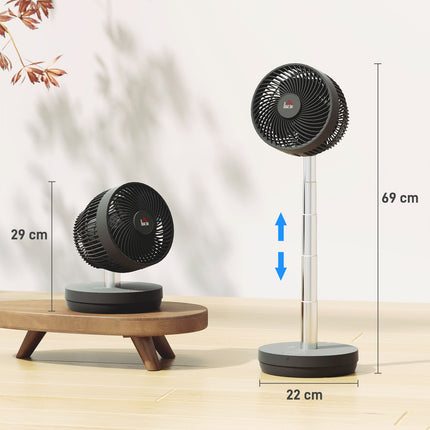 USB rechargeable stand fan with remote control and 10 speeds