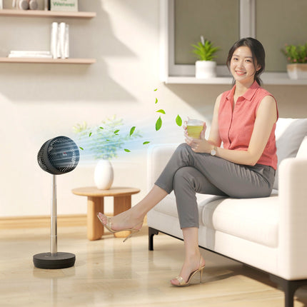 USB rechargeable stand fan with remote control and 10 speeds