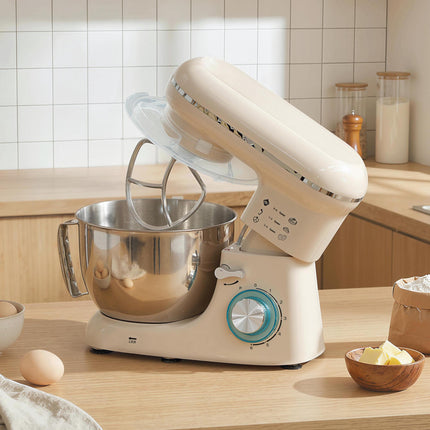 Stand Mixer with 4.5L Stainless Steel Bowl, 1300W, Beige