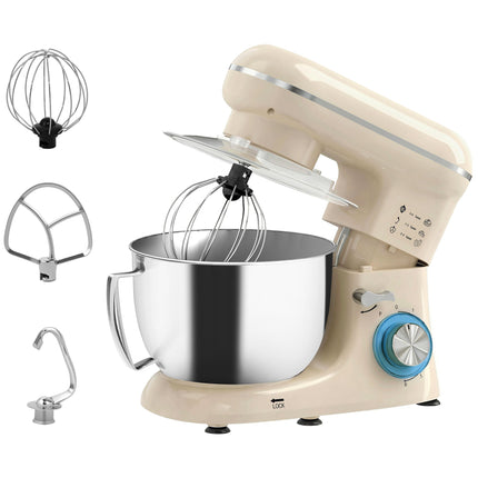Stand Mixer with 4.5L Stainless Steel Bowl, 1300W, Beige