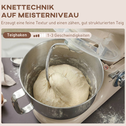 Stand Mixer with 4.5L Stainless Steel Bowl, 1300W, Beige