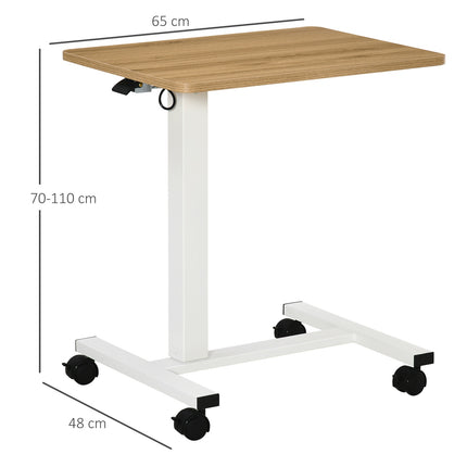 Height-adjustable standing desk, wheels, C-shape, 70-110 cm