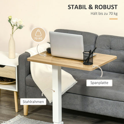 Height-adjustable standing desk, wheels, C-shape, 70-110 cm