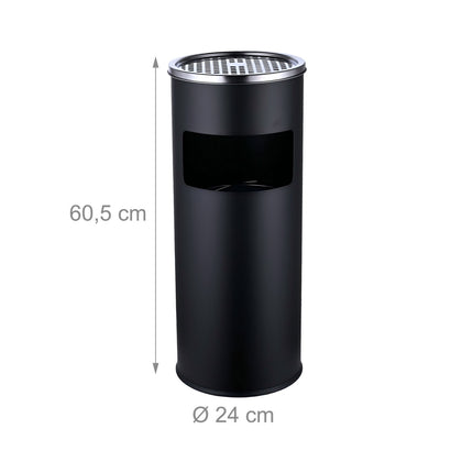 Standing Ashtray with 17L Bin – Removable Insert